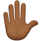 Raised Hand: Medium-Dark Skin Tone on Apple iOS 11.3