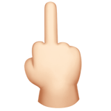 Middle Finger: Light Skin Tone on Apple iOS 11.3