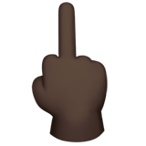 Middle Finger: Dark Skin Tone on Apple iOS 11.3