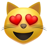 Smiling Cat with Heart-Eyes on Apple iOS 11.3
