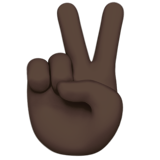 Victory Hand: Dark Skin Tone on Apple iOS 11.3