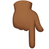 Backhand Index Pointing Down: Medium-Dark Skin Tone on Apple iOS 11.3