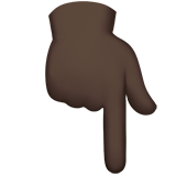 Backhand Index Pointing Down: Dark Skin Tone on Apple iOS 11.3