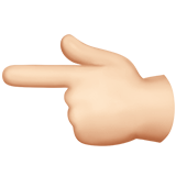 Backhand Index Pointing Left: Light Skin Tone on Apple iOS 11.3