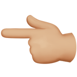 Backhand Index Pointing Left: Medium-Light Skin Tone on Apple iOS 11.3
