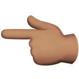 Backhand Index Pointing Left: Medium Skin Tone on Apple iOS 11.3