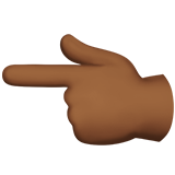 Backhand Index Pointing Left: Medium-Dark Skin Tone on Apple iOS 11.3