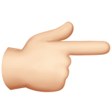 Backhand Index Pointing Right: Light Skin Tone on Apple iOS 11.3