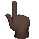 Backhand Index Pointing Up: Dark Skin Tone on Apple iOS 11.3