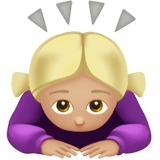 Woman Bowing: Medium-Light Skin Tone on Apple iOS 11.3
