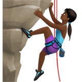Woman Climbing: Medium-Dark Skin Tone on Apple iOS 11.3