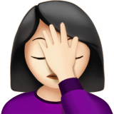 Woman Facepalming: Light Skin Tone on Apple iOS 11.3