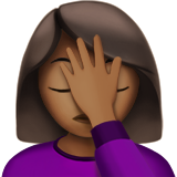 Woman Facepalming: Medium-Dark Skin Tone on Apple iOS 11.3