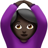 Woman Gesturing OK: Dark Skin Tone on Apple iOS 11.3