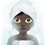 Woman in Steamy Room: Dark Skin Tone on Apple iOS 11.3