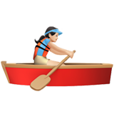 Woman Rowing Boat: Light Skin Tone on Apple iOS 11.3
