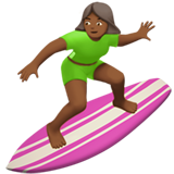 Woman Surfing: Medium-Dark Skin Tone on Apple iOS 11.3