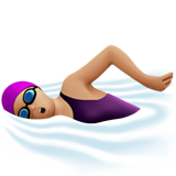 Woman Swimming: Medium-Light Skin Tone on Apple iOS 11.3