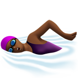 Woman Swimming: Medium-Dark Skin Tone on Apple iOS 11.3
