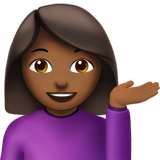Woman Tipping Hand: Medium-Dark Skin Tone on Apple iOS 11.3