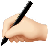 Writing Hand: Light Skin Tone on Apple iOS 11.3