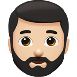 Person: Light Skin Tone, Beard on Apple iOS 12.1