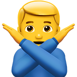 Man Gesturing No on Apple iOS 12.1