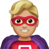 Man Superhero: Medium-Light Skin Tone on Apple iOS 12.1