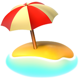 Beach with Umbrella on Apple iOS 13.1