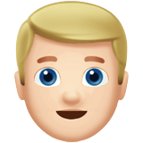 Man: Light Skin Tone, Blond Hair on Apple iOS 13.1