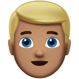 Man: Medium Skin Tone, Blond Hair on Apple iOS 13.1