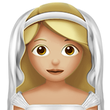 Person with Veil: Medium-Light Skin Tone on Apple iOS 13.1