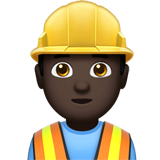 Construction Worker: Dark Skin Tone on Apple iOS 13.1