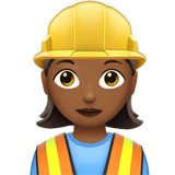 Woman Construction Worker: Medium-Dark Skin Tone on Apple iOS 13.1