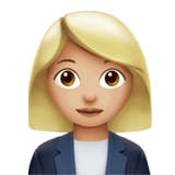 Woman Office Worker: Medium-Light Skin Tone on Apple iOS 13.1