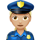 Woman Police Officer: Medium-Light Skin Tone on Apple iOS 13.1
