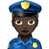 Woman Police Officer: Dark Skin Tone on Apple iOS 13.1