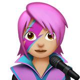 Woman Singer: Medium-Light Skin Tone on Apple iOS 13.1
