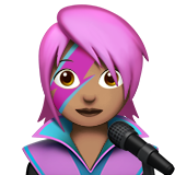 Woman Singer: Medium Skin Tone on Apple iOS 13.1