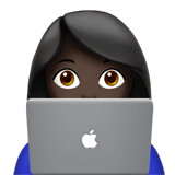 Woman Technologist: Dark Skin Tone on Apple iOS 13.1