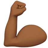 Flexed Biceps: Medium-Dark Skin Tone on Apple iOS 13.1