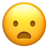 Frowning Face with Open Mouth on Apple iOS 13.1