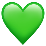Green Heart on Apple iOS 13.1