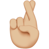 Crossed Fingers: Medium-Light Skin Tone on Apple iOS 13.1