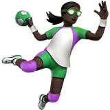 Person Playing Handball: Dark Skin Tone on Apple iOS 13.1
