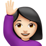 Person Raising Hand: Light Skin Tone on Apple iOS 13.1