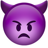 Angry Face with Horns on Apple iOS 13.1