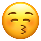 Kissing Face with Closed Eyes on Apple iOS 13.1