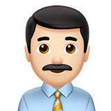Man Office Worker: Light Skin Tone on Apple iOS 13.1