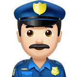 Man Police Officer: Light Skin Tone on Apple iOS 13.1